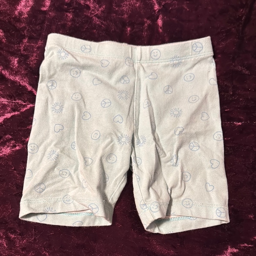 Wonder Nation Kids Shorts - White with Blue Print